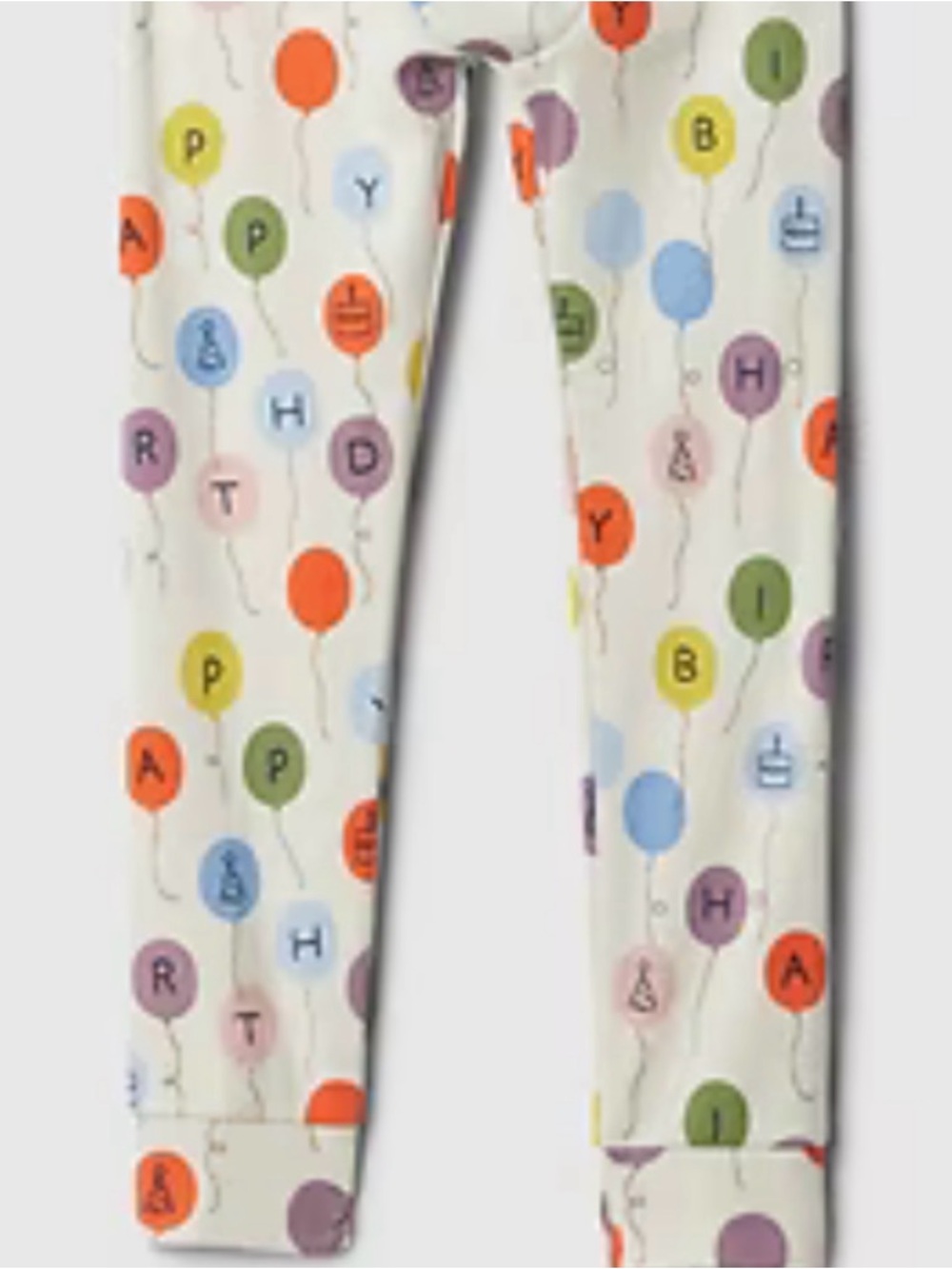 Gap 100% organic cotton Kids Balloon happy birthday Long-Sleeve Pajama Set NEW - Picture 3 of 3